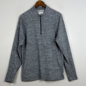 Reigning Champ Quarter Zip Mens Large Heathered Gray Solotex Mesh Tiebreak Shirt